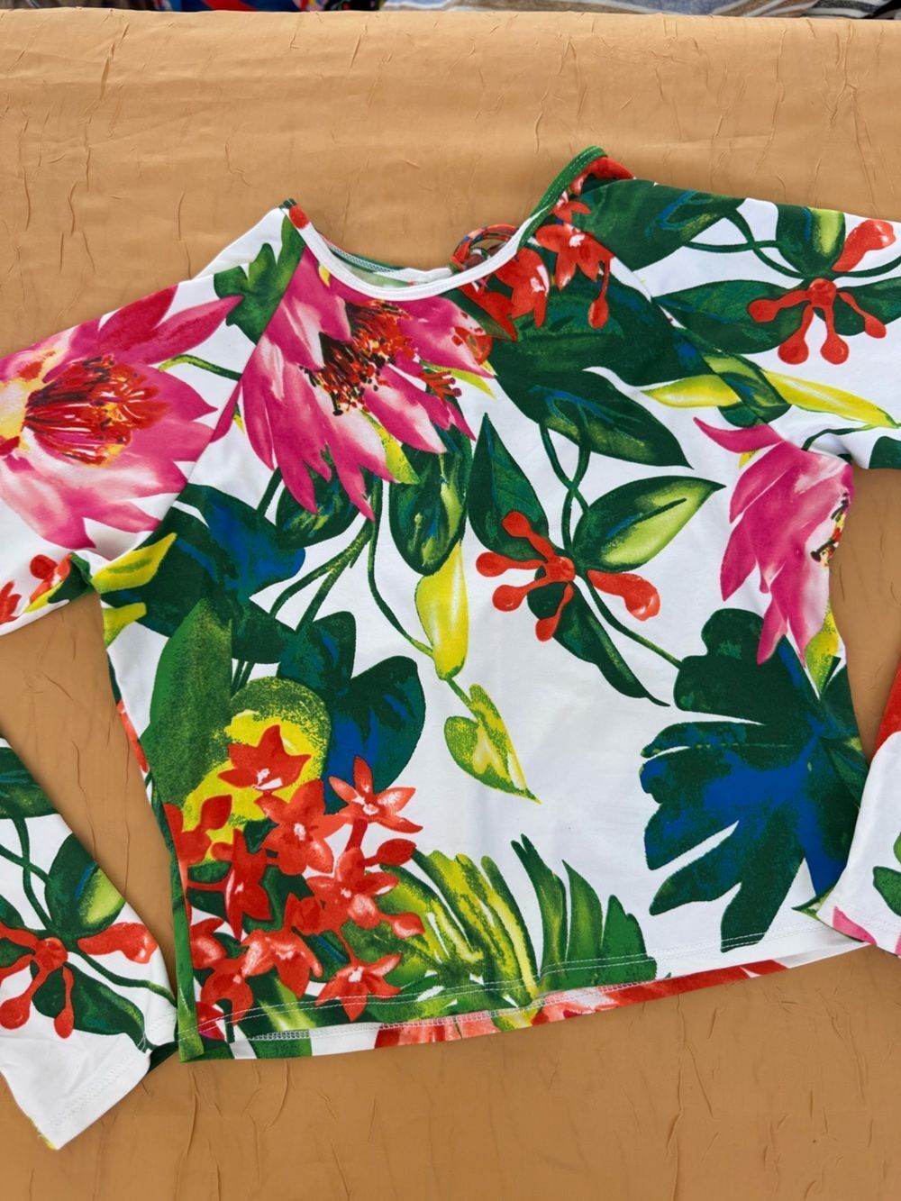 Tommy Bahama Tropical Floral Long Sleeve Rash Guard Swim Top UPF50+ SP